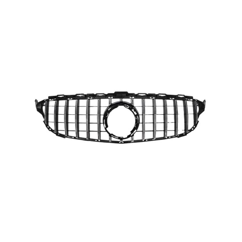 Haubengrill Für C-Klasse W205 C180 C200 C250 C300 C400 Für GT 2015-2021 Frontschürze Haube Grill Mit Kamera Loch Vorne Haube Kühlergrill(19-21 15bar No Hole1) von PRFGSGVBV
