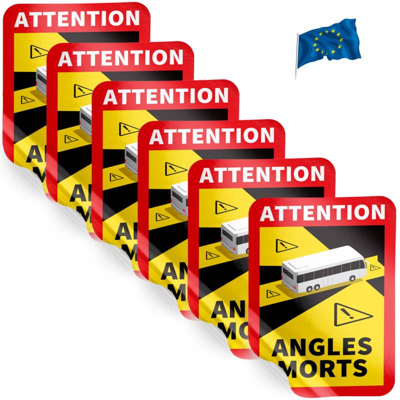 PRINT.GG Toter Winkel Aufkleber Frankreich LKW Bus wohnmobil - Attention Angles morts Aufkleber LKW Bus wohnmobil von PRINT.GG
