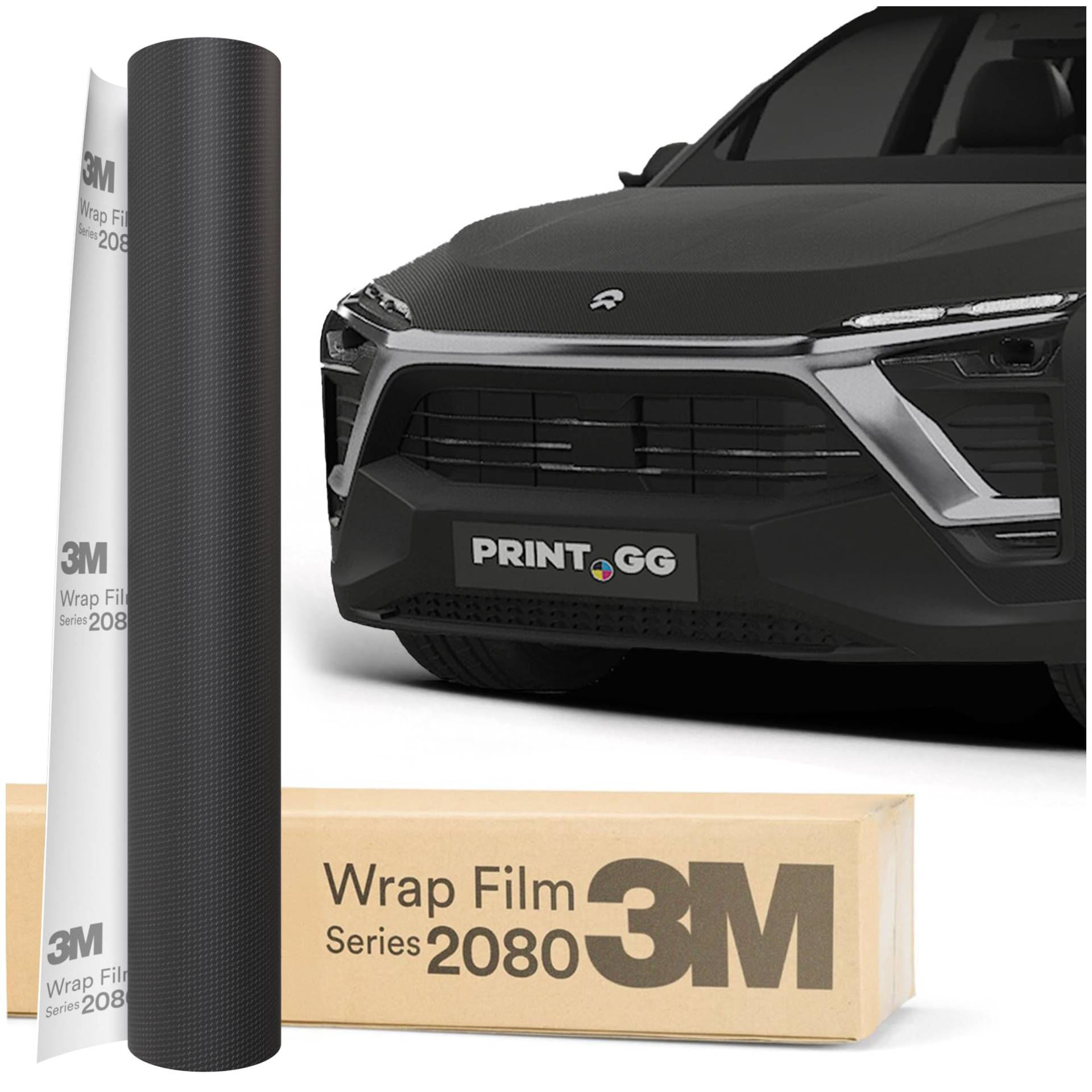 PRINT.GG Autofolie 3M 2080 Carbon CFS12, 152 x 30 cm, Selbstklebende Car Wrapping Folie, Robuste Lackschutzfolie für Auto, Motorrad, Boot Mit Hervorragender Haftung von PRINT.GG