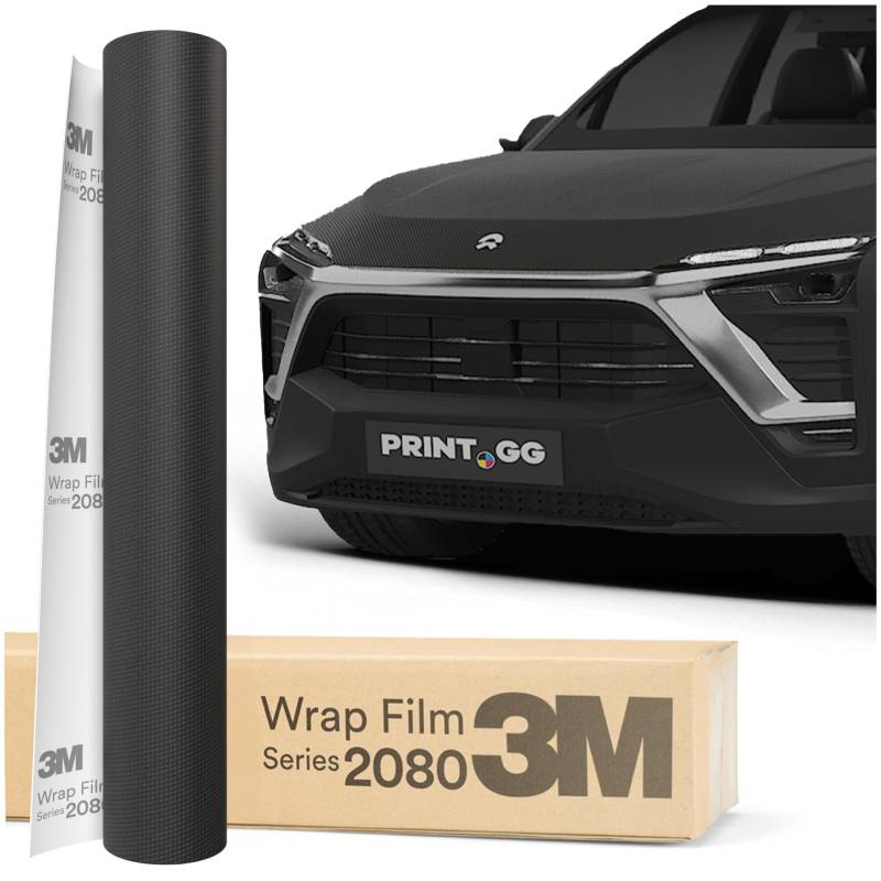 PRINT.GG Autofolie 3M 2080 Carbon CFS12, 152 x 40 cm, Selbstklebende Car Wrapping Folie, Robuste Lackschutzfolie für Auto, Motorrad, Boot Mit Hervorragender Haftung von PRINT.GG