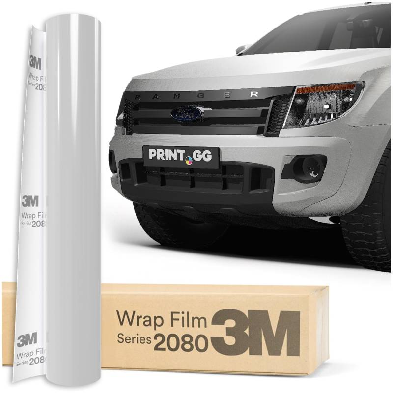 PRINT.GG Autofolie 3M 2080 Gebürstetes Aluminium BR120, 152 x 20 cm, Selbstklebende Folie Car Wrapping Folie, Robuste Lackschutzfolie Auto, Motorrad, Boot, Auto Folie mit hervorragender Haftung von PRINT.GG