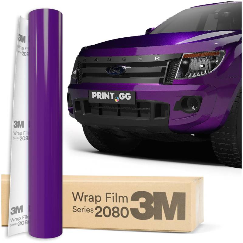 PRINT.GG Autofolie 3M 2080 Glänzende Pflaume Explosion GP258, 152 x 20 cm, Selbstklebende Folie Car Wrapping Folie, Robuste Lackschutzfolie Auto, Motorrad, Boot, Auto Folie mit hervorragender Haftung von PRINT.GG