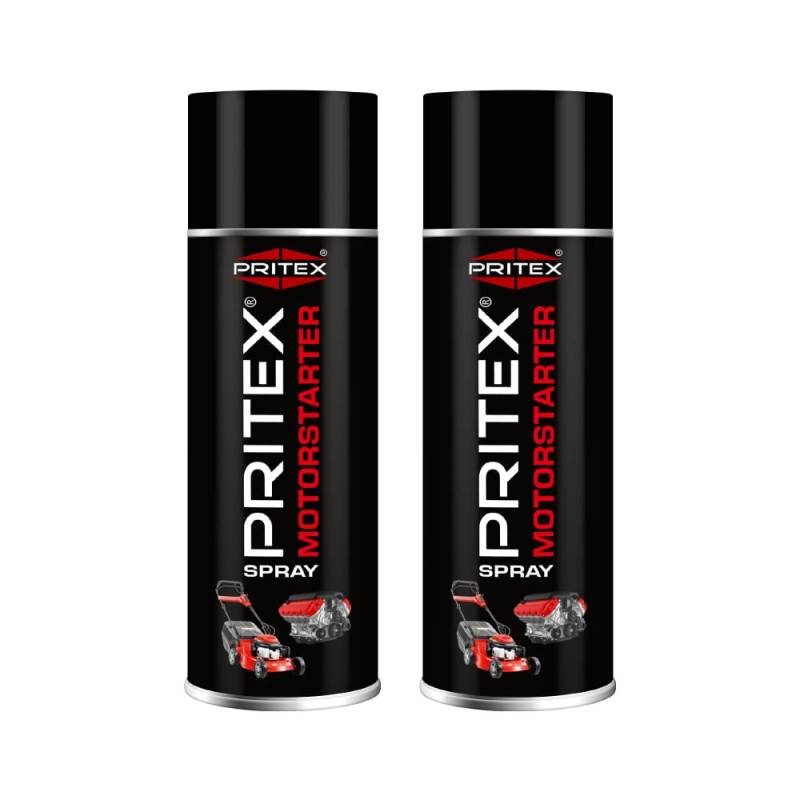 PRITEX – Motorstarter Spray 2x 400 ml – Starthilfespray für Benzin- & Dieselmotoren – schont Anlasser, Motor & Batterie – niedrige Zündtemperatur & hohe Zündenergie – für Auto, LKW & Landmaschinen von PRITEX
