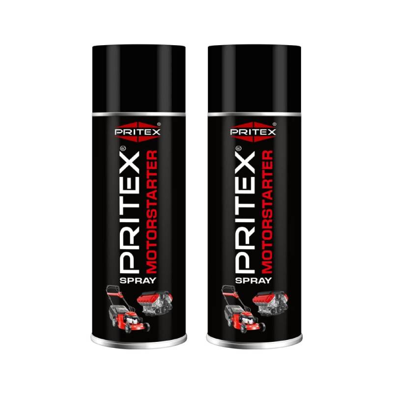 PRITEX – Motorstarter Spray 2X 400 ml – Starthilfespray für Benzin- & Dieselmotoren – schont Anlasser, Motor & Batterie – niedrige Zündtemperatur & hohe Zündenergie – für Auto, LKW & Landmaschinen von PRITEX