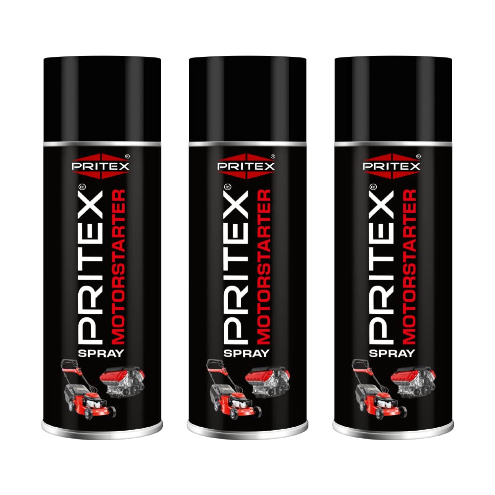 PRITEX – Motorstarter Spray 3x 400 ml – Starthilfespray für Benzin- & Dieselmotoren – schont Anlasser, Motor & Batterie – niedrige Zündtemperatur & hohe Zündenergie – für Auto, LKW & Landmaschinen von PRITEX