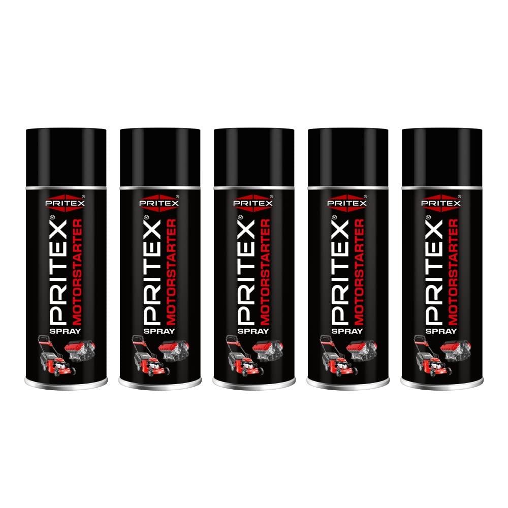 PRITEX – Motorstarter Spray 5x 400 ml – Starthilfespray für Benzin- & Dieselmotoren – schont Anlasser, Motor & Batterie – niedrige Zündtemperatur & hohe Zündenergie – für Auto, LKW & Landmaschinen von PRITEX