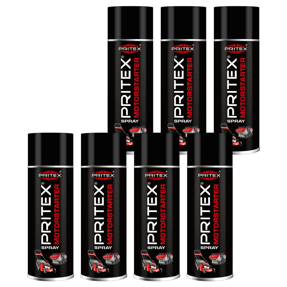PRITEX – Motorstarter Spray 7x 400 ml – Starthilfespray für Benzin- & Dieselmotoren – schont Anlasser, Motor & Batterie – niedrige Zündtemperatur & hohe Zündenergie – für Auto, LKW & Landmaschinen von PRITEX