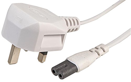 Pro Elec PEL00420 Netzkabel, UK-Stecker auf IEC C7, Fig 8, 2 m, Weiß von PRO-ELEC
