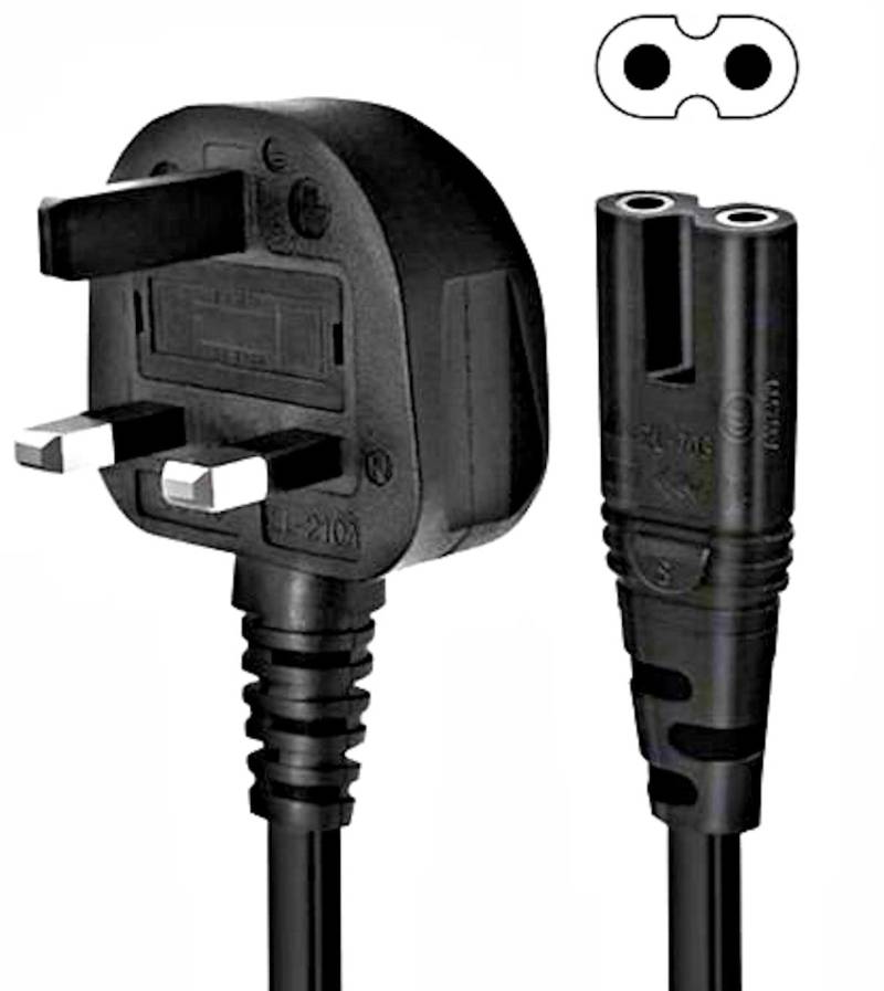 Pro Elec PEL00421 Netzkabel (UK-Stecker auf IEC C7 Figure 8), 1 m, Schwarz von PRO-ELEC