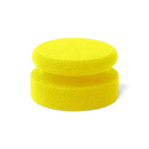 ProfiPolish Auftragspad medium Yellow Ø 90 mm - Handpad - Puck - retikuliert - Premium Schaum - Polieren - Polierschaum von PROFI POLISH