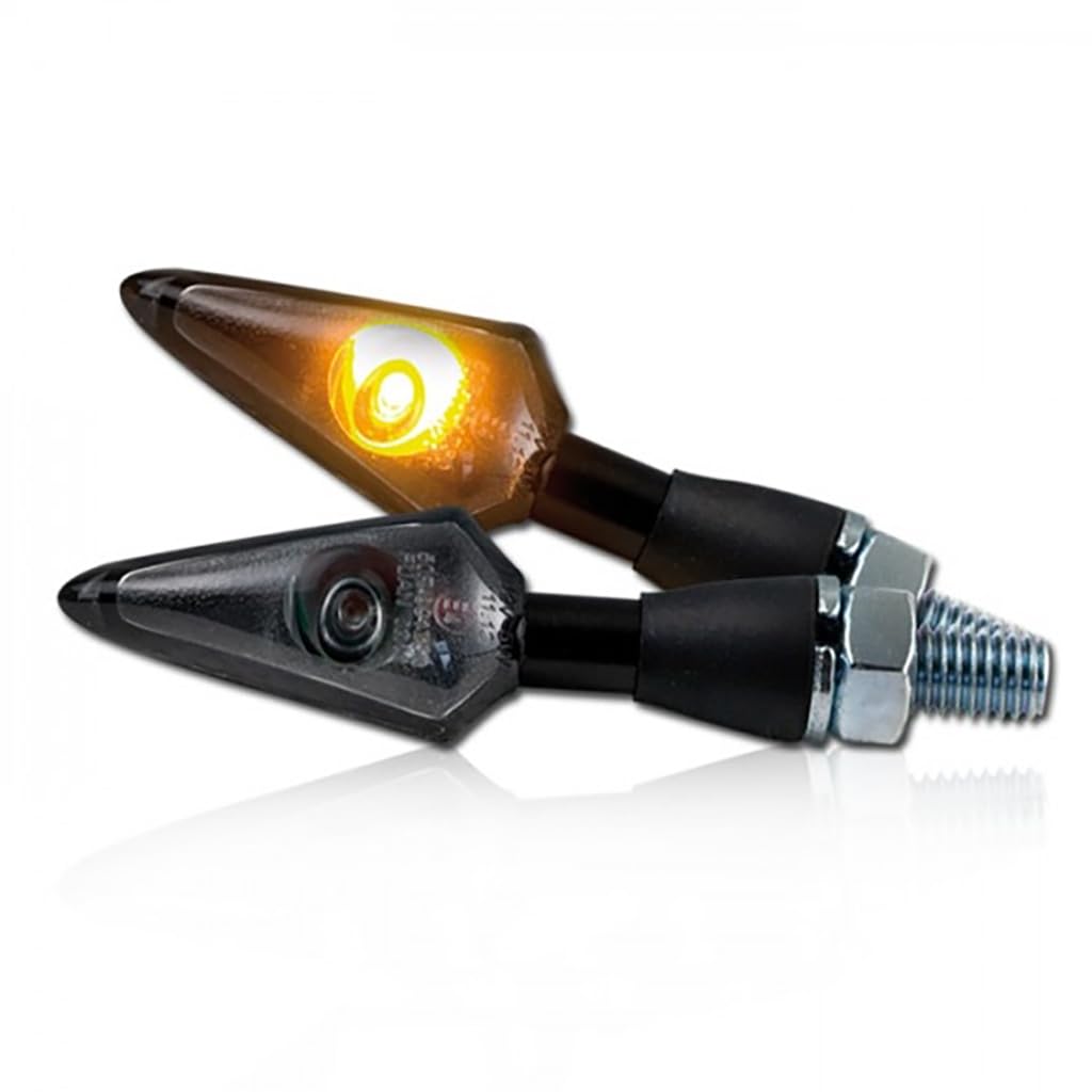 Motorrad LED Blinker Spearhead mod, schwarz Alu, getönt, Langer Arm, M8, Power LED, Gummiarm, E-geprüft/Paar Motorrad LED Blinker Spearhead mod, schwarz Alu, getönt, Langer Arm, M8, Power LED, Gummiarm, E-geprüft/Paar von PROGRESS LINE