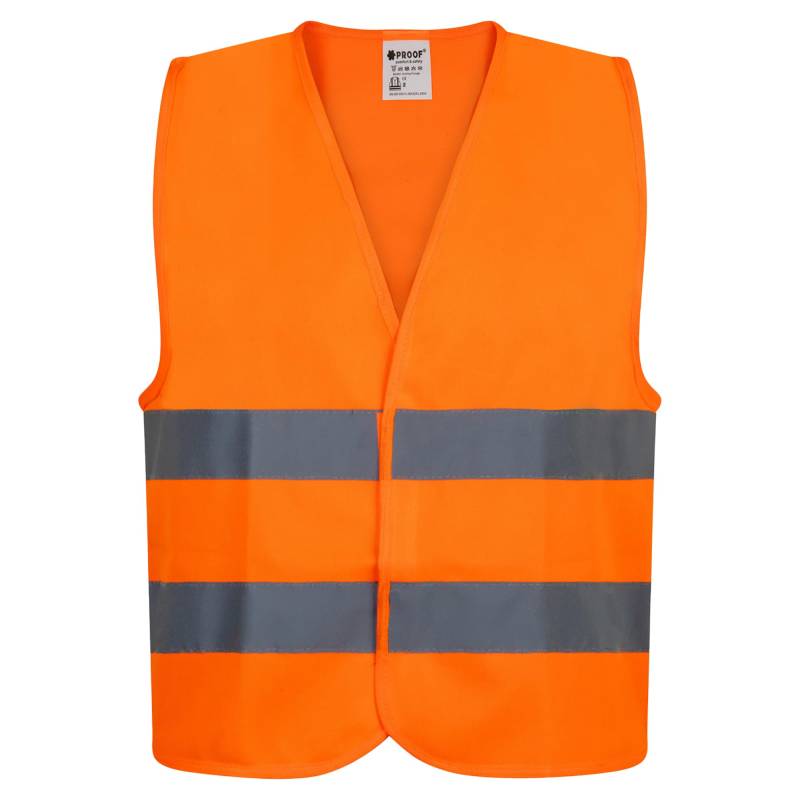 PROOF COMFORT & SAFETY Warnweste Auto Reflektorweste Leuchtweste Fahrrad Fahrradweste Reflektierend Sicherheitsweste Reflektierende Weste Unfallweste Pannenhilfe 1 Stück Leuchtend Orange XXL von PROOF comfort&safety