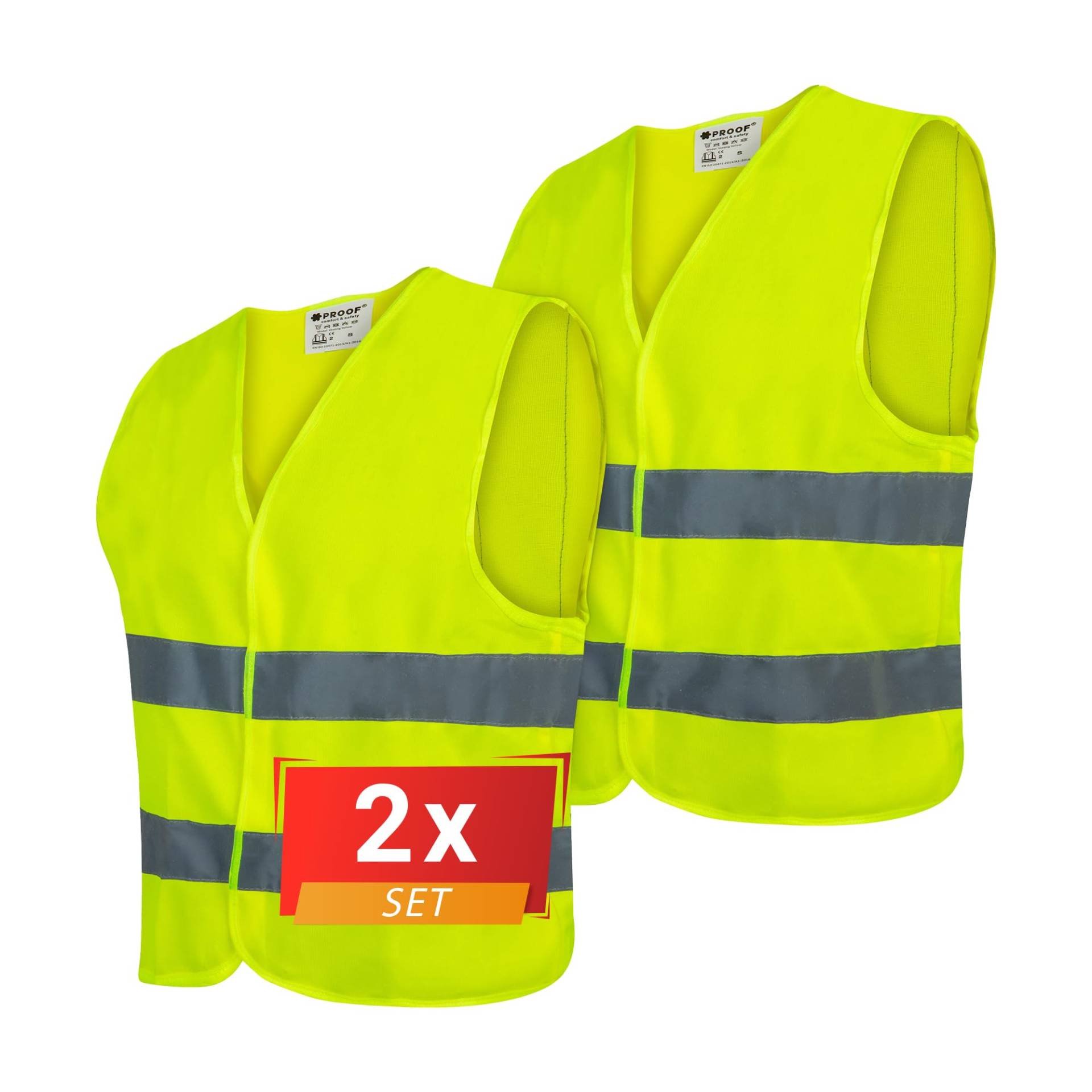 PROOF COMFORT & SAFETY Warnweste Auto Reflektorweste Leuchtweste Fahrrad Fahrradweste Reflektierend Sicherheitsweste Reflektierende Weste Unfallweste Pannenhilfe 2 Stück Leuchtend Gelb L PROOF COMFORT & SAFETY Warnweste Auto Reflektorweste Leuchtweste Fahrrad Fahrradweste Reflektierend Sicherheitsweste Reflektierende Weste Unfallweste Pannenhilfe 2 Stück Leuchtend Gelb L von PROOF comfort&safety