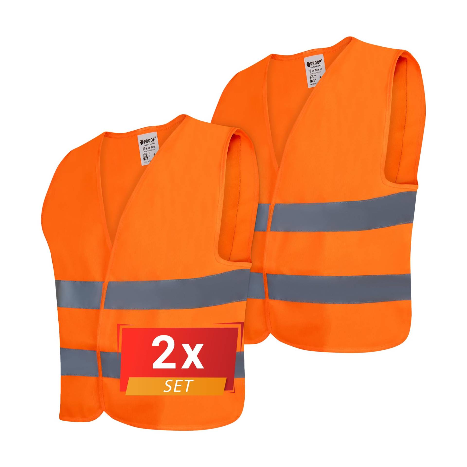 PROOF COMFORT & SAFETY Warnweste Auto Reflektorweste Leuchtweste Fahrrad Fahrradweste Reflektierend Sicherheitsweste Reflektierende Weste Unfallweste Pannenhilfe 2 Stück Leuchtend Orange XL PROOF COMFORT & SAFETY Warnweste Auto Reflektorweste Leuchtweste Fahrrad Fahrradweste Reflektierend Sicherheitsweste Reflektierende Weste Unfallweste Pannenhilfe 2 Stück Leuchtend Orange XL von PROOF comfort&safety