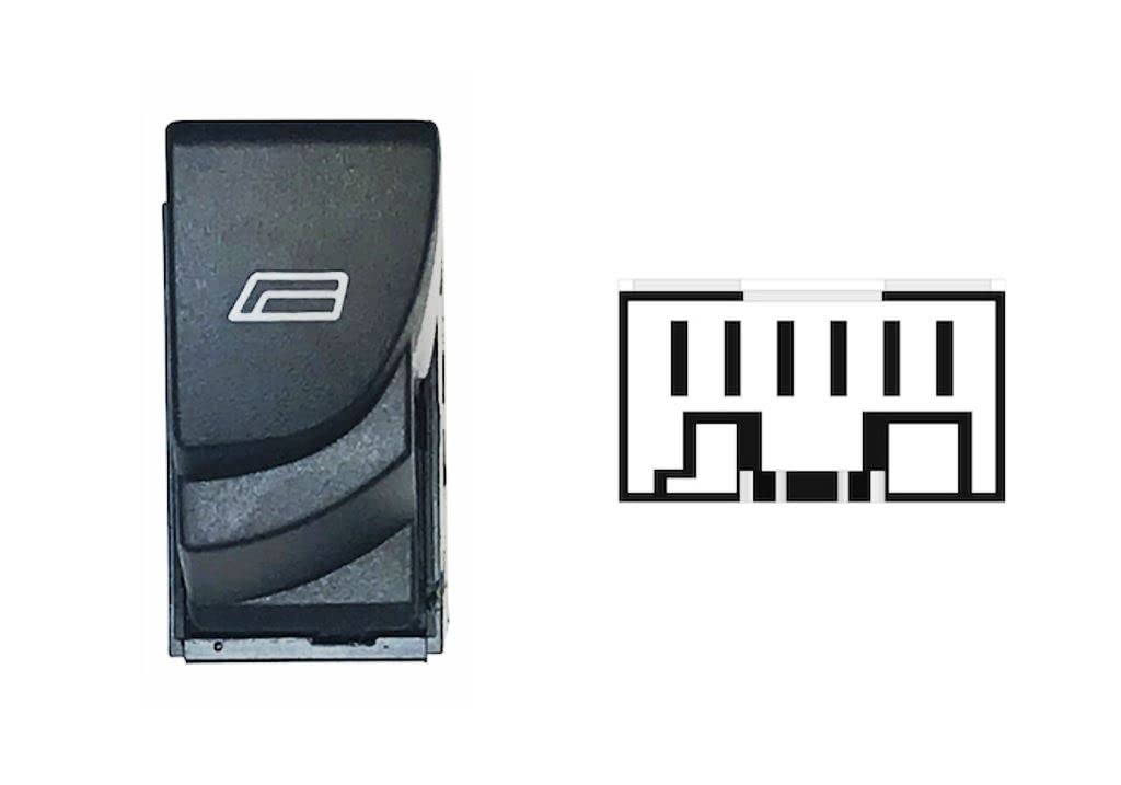 Fensterheber Schalter für Peugeot Boxer von 2002 bis 2006 vorne links Knopf 6 PIN 735315619 von PROPOSTEONLINE