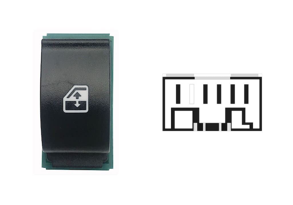 Fensterheber Schalter hergestellt für Fiat DBLO' von 2006 bis 2010 vorne links Taste 5 PIN 735417033 von PROPOSTEONLINE