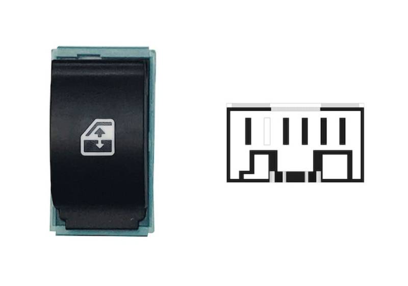 Fensterheber Schalter hergestellt für Fiat Idea von 2003 bis 2012 SX Taste 5 PIN v.Alz. post man 735421044RH von PROPOSTEONLINE