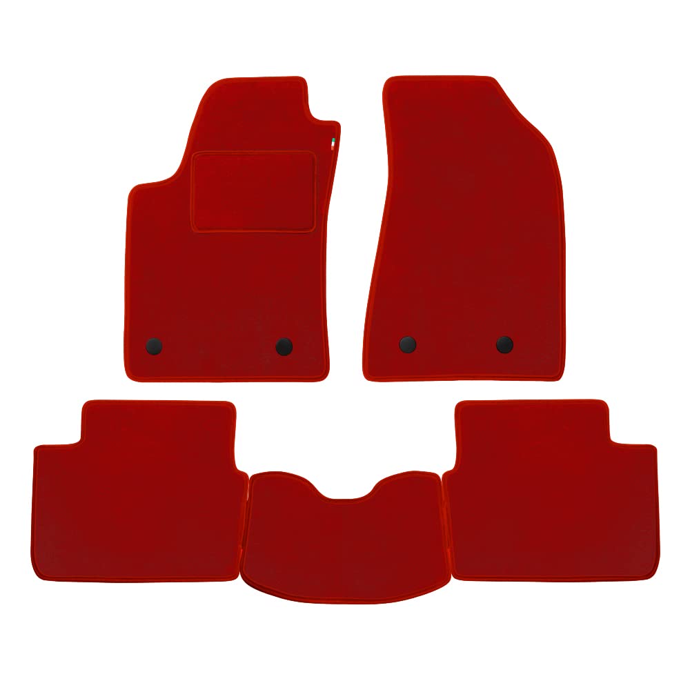 Fußmatten Set für FIAT DBLO' 2-Sitzer ab Baujahr 2009 aus waschbarem Samtstoff in Farbe Rot von PROPOSTEONLINE