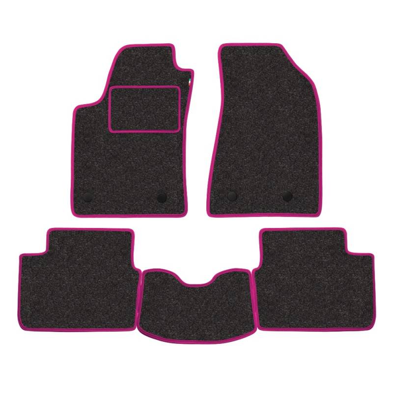 Fußmatten Set für Toyota HY-LUX Doppelkabine Baujahr 1996 bis 2006 in Teppichboden Made in Italy Grau Fuchsia von PROPOSTEONLINE