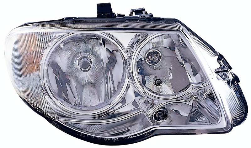PROPOSTEONLINE Scheinwerfer für Chrysler VOYAGER 2004 Beifahrerseite H7-H1 Halogen vorbereitet für elektrische Einstellung 4857830AB von PROPOSTEONLINE