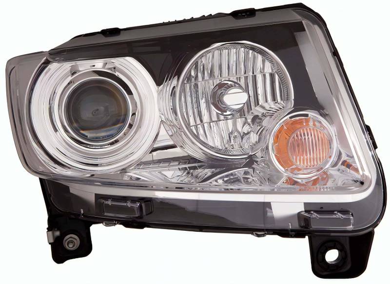 PROPOSTEONLINE Scheinwerfer für Jeep COMPASS 2011 rechts H9-P27 Halogen mit Elektromotor Innenspiegel verchromt K05182552AE von PROPOSTEONLINE