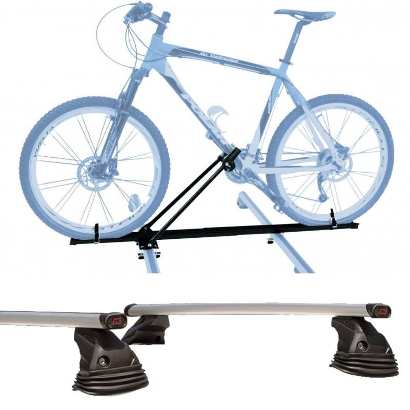 Set Fahrradträger + Dachträger hergestellt für Kia CEE'D von 2006 bis 2011 5P leicht mit Schlüssel Dachträger 127 cm c/Kit einfache Montage von PROPOSTEONLINE