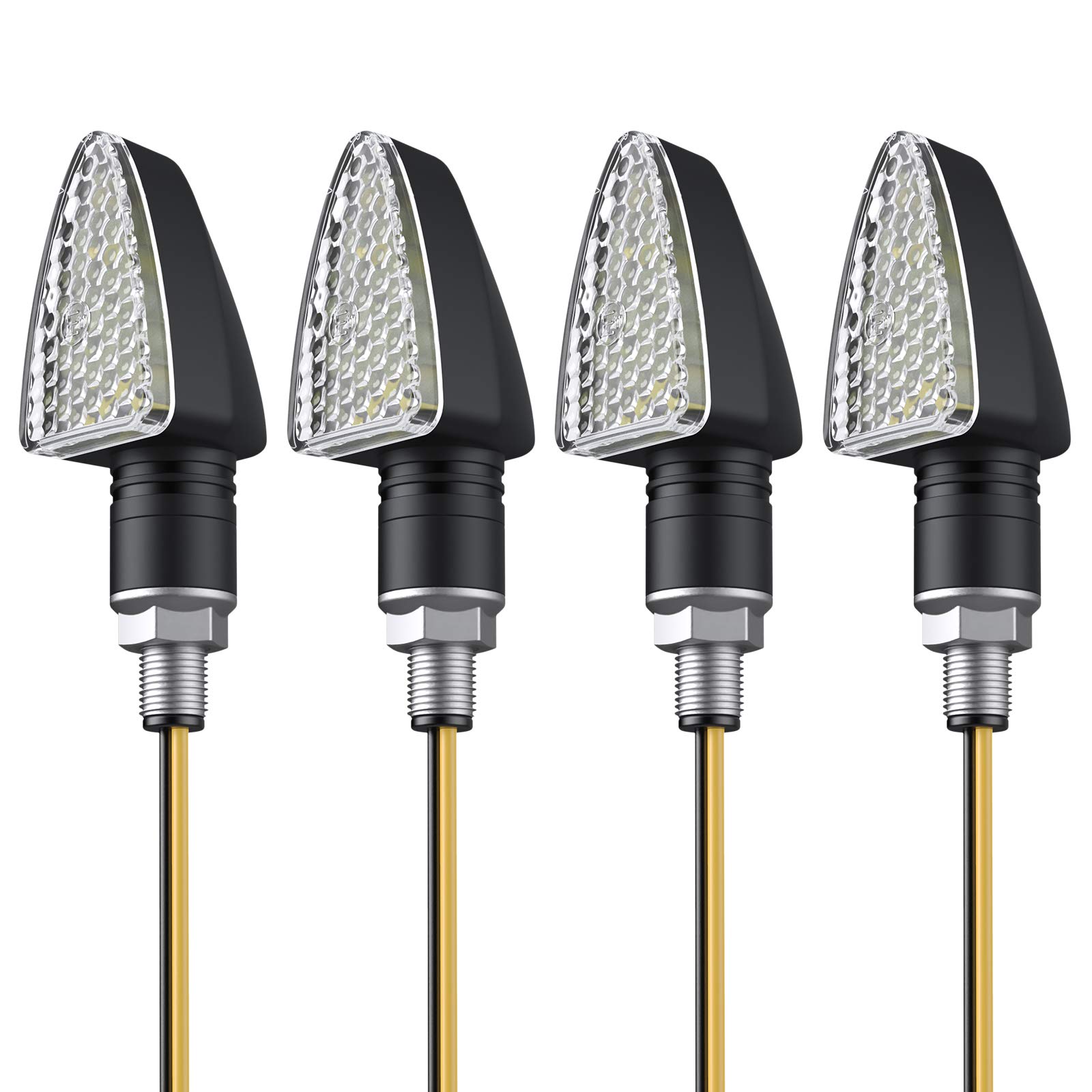 4PCS Wasserdichte Blinker Licht 15 LED-Blinker 12V Mini Gelbe Blinker für Motorrad von PROZOR