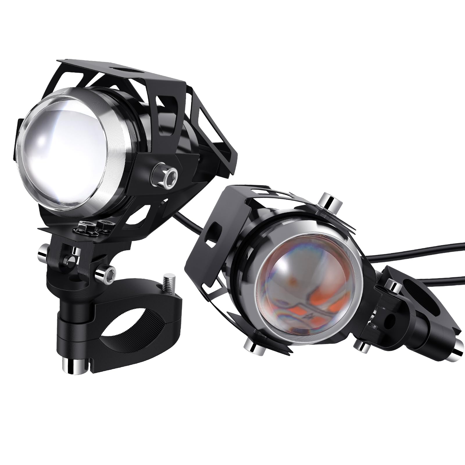 PROZOR Motorrad LED Scheinwerfer 2 Stück U5 15W Motorradscheinwerfer Nebelscheinwerfer Motorrad 360 ° Einstellung, Wasserdicht IP65 Scheinwerfer für 12/24V Fahrzeuge von PROZOR
