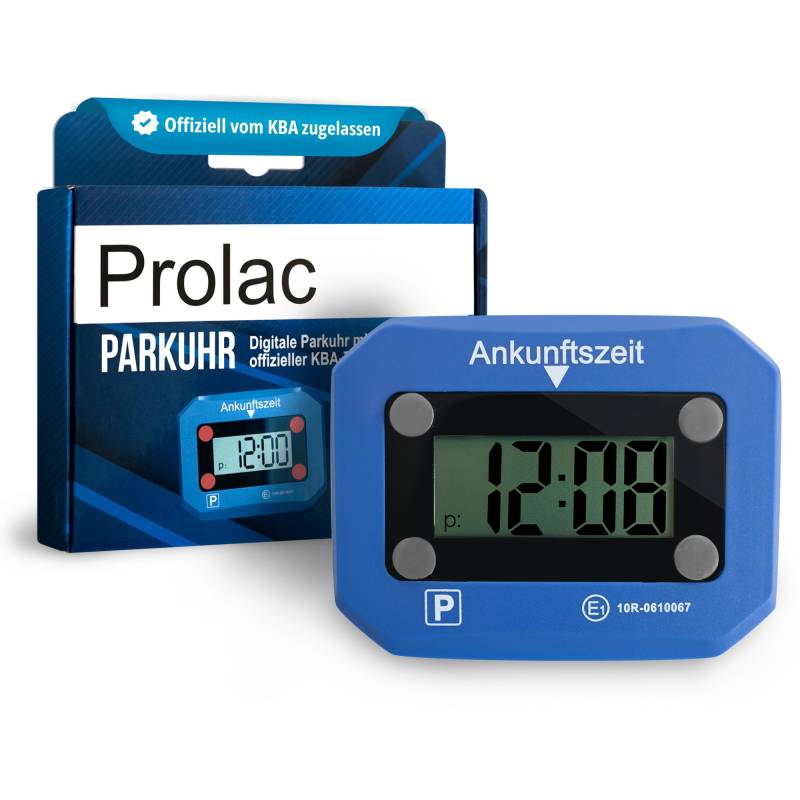 PROlac Elektronische Parkscheibe mit offizieller KBA Zulassung – Intelligente Parkscheibe elektrisch mit Zulassung – Digitale Parkscheibe Auto mit Nachtmodus und Taktungseinstellung von PROlac Beschriftungen