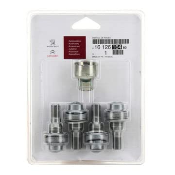 Original PSA PEUGEOT CITROEN Radbolzensatz M12, Klasse 8.8, Silber, Sechskant, Außensechskant, Rechtsgewinde, Metric, Klasse 2B, Kohlenstoffstahl, Zink, Peugeot Citroën Vorder-Rad Radmuttern-Set von CITROËN