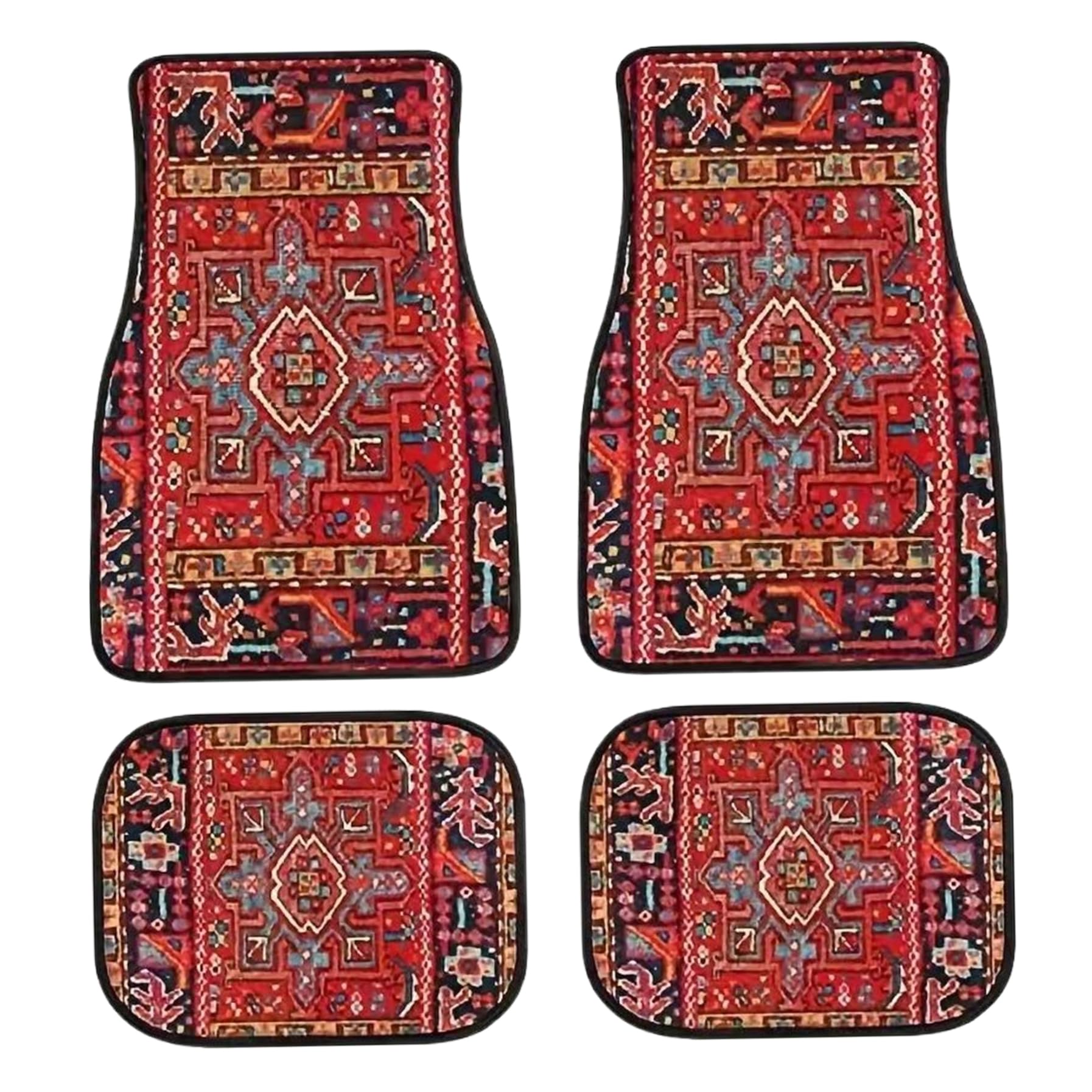 4pcs Auto-Bodenmatten, Böhmian-Automatten Volles Set mit vorderen hinteren Teppichmatten, Nicht rutschende dekorative Automobilboden Universal Fit für SUV Truck Van 4pcs Auto-Bodenmatten, Böhmian-Automatten Volles Set mit vorderen hinteren Teppichmatten, Nicht rutschende dekorative Automobilboden Universal Fit für SUV Truck Van von PSFDEWT