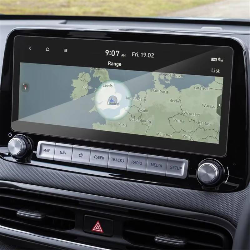 PSRRGZTM Kompatibel Mit Hyundai Für KONA Für Kauai 2021 10,25 Zoll Autoradio GPS-Navigation Gehärtetes Bildschirmglas Schutzfolienaufkleber Bildschirmschutz von PSRRGZTM