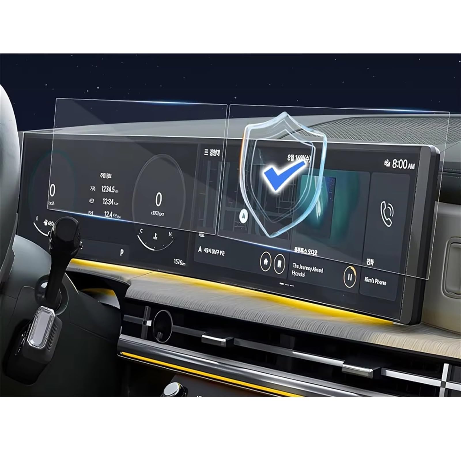 PSRRGZTM Kompatibel Mit Hyundai Für Santa Fe 2024, 12,3-Zoll-LCD-Autoradio, GPS-Navigation Und Armaturenbrett-Bildschirmschutzfolie, 2 Stück, PET-Bildschirmschutz Bildschirmschutz PSRRGZTM Kompatibel Mit Hyundai Für Santa Fe 2024, 12,3-Zoll-LCD-Autoradio, GPS-Navigation Und Armaturenbrett-Bildschirmschutzfolie, 2 Stück, PET-Bildschirmschutz Bildschirmschutz von PSRRGZTM