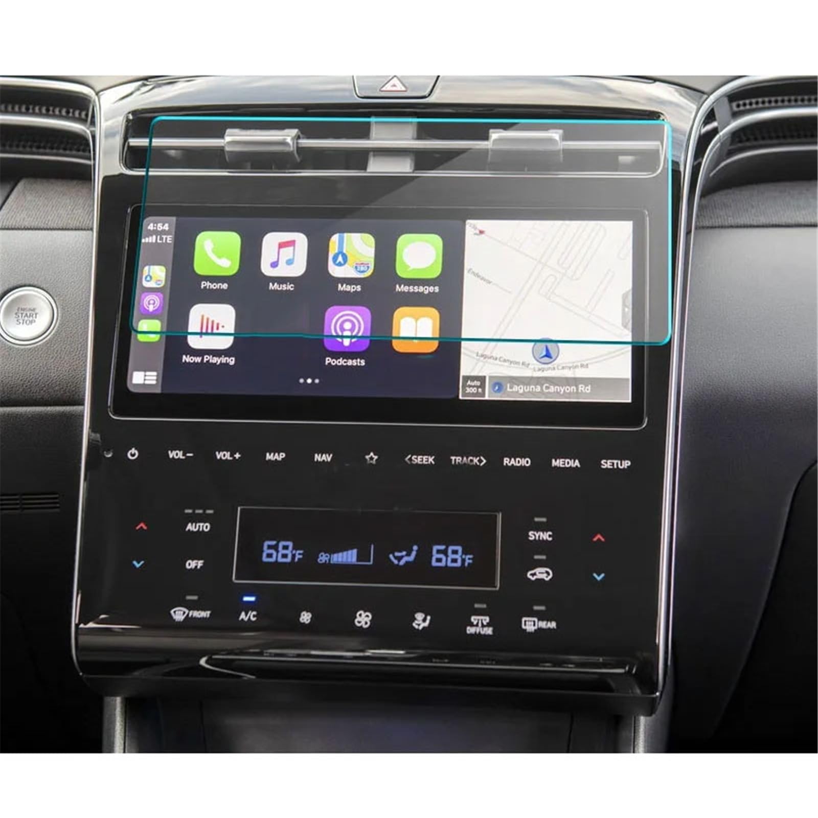 PSRRGZTM Kompatibel Mit Hyundai Für Tucson 2021 Armaturenbrett-LCD-Bildschirmschutzfolie Aufkleberschutz Auto GPS-Navigation Gehärtetes Glas Bildschirmschutz(for GPS) von PSRRGZTM