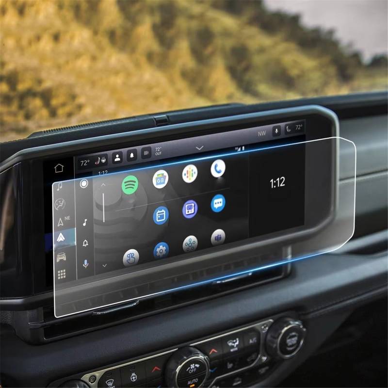 PSRRGZTM Kompatibel Mit Jeep Für Wrangler Für Gladiat 2024 12,3 Zoll Auto-LCD-GPS-Navigation, Gehärtetes Glas, Touchscreen-Schutzfolie Bildschirmschutz von PSRRGZTM