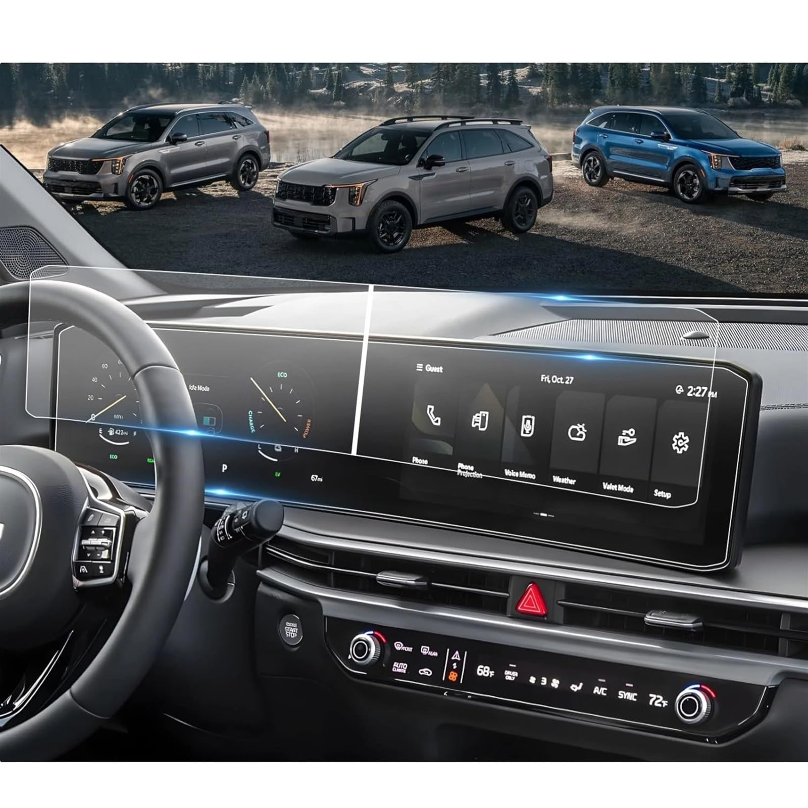 PSRRGZTM Kompatibel Mit KIA Für Sorento 2024, 12,3 Zoll, Autoradio, GPS-Navigation, Innenausstattung, 2 Stück Displayschutzfolie Aus Gehärtetem Glas Bildschirmschutz PSRRGZTM Kompatibel Mit KIA Für Sorento 2024, 12,3 Zoll, Autoradio, GPS-Navigation, Innenausstattung, 2 Stück Displayschutzfolie Aus Gehärtetem Glas Bildschirmschutz von PSRRGZTM