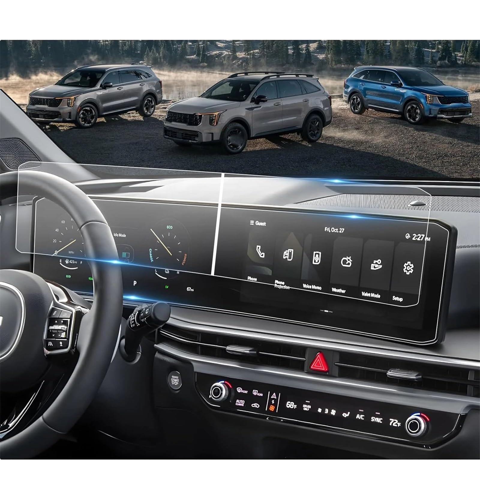 PSRRGZTM Kompatibel Mit KIA Für Sorento 2024 12,3 Zoll, Autoradio, GPS-Navigation, Innenausstattung, 2 Stück PET-Displayschutzfolie Bildschirmschutz PSRRGZTM Kompatibel Mit KIA Für Sorento 2024 12,3 Zoll, Autoradio, GPS-Navigation, Innenausstattung, 2 Stück PET-Displayschutzfolie Bildschirmschutz von PSRRGZTM