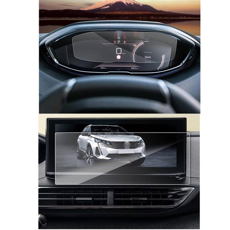 PSRRGZTM Kompatibel Mit Peugeot 5008 3008 2021 2022 2023 LCD-Autoradio GPS-Navigation Gehärtetes Glas Und Armaturenbrett-Bildschirmschutzfolie Bildschirmschutz(GPS and Dashboard) von PSRRGZTM