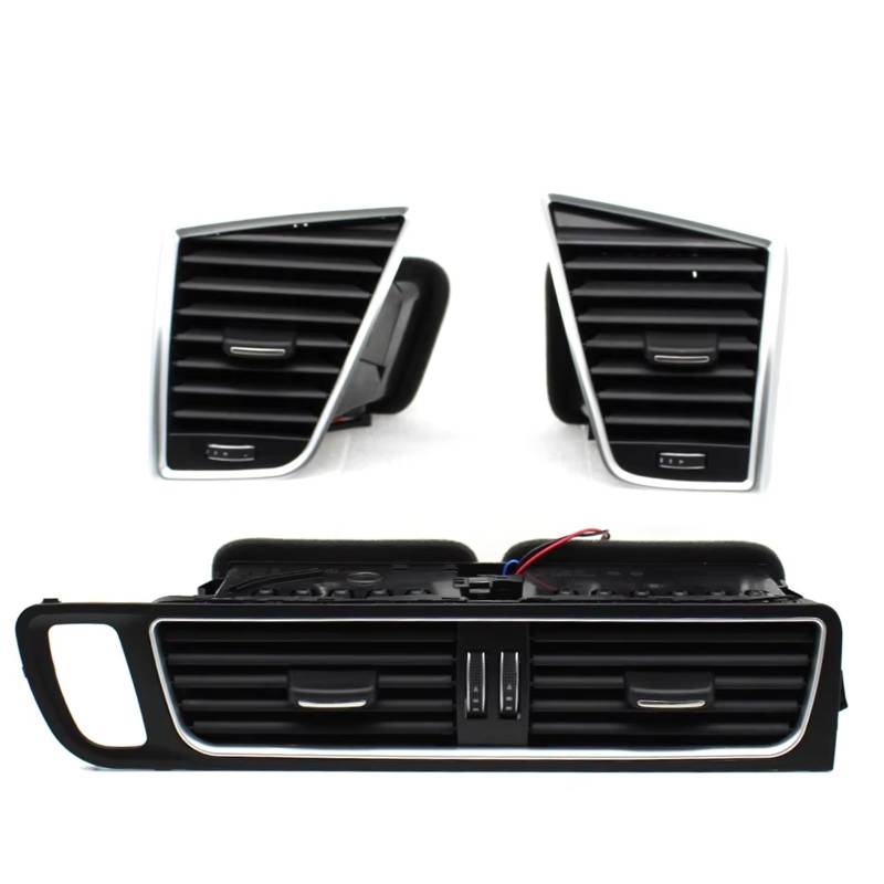 PSRRGZTM Kompatibel Mit Q5 2009–2018 LHD Front Center Console Klimaanlage Belüftung Ac Vent Grille Air Outlet Rahmen Lüftungsgitter(LHD-3PCS Set) von PSRRGZTM