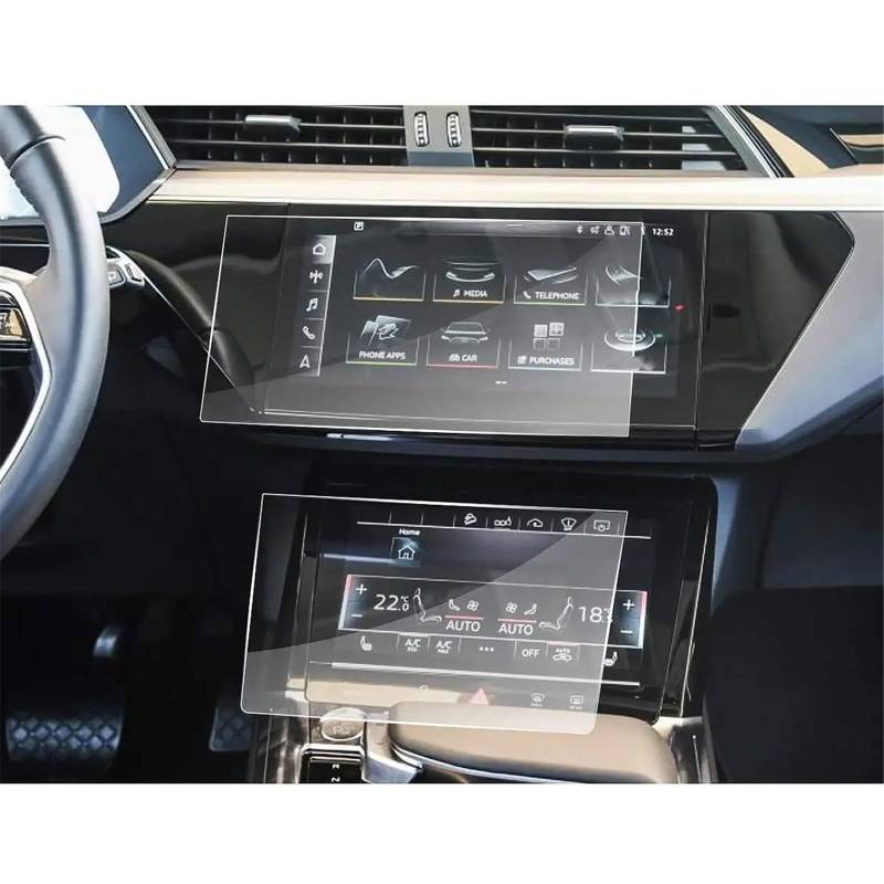 PSRRGZTM Kompatibel Mit Q7 Q8 Für E-Tron 2019 2020 2021 2022 2023 Auto-GPS-Navigation Touchscreen-Filmschutz Aus Gehärtetem Glas Bildschirmschutz von PSRRGZTM