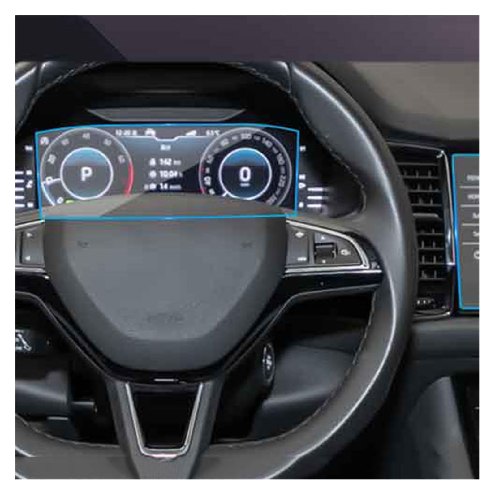 PSRRGZTM Kompatibel Mit Skoda Für Kodiaq 2021 9,2 Zoll Autoradio GPS-Navigation Innenzubehör Displayschutzfolie Aus Gehärtetem Glas Bildschirmschutz(for Instrument) von PSRRGZTM