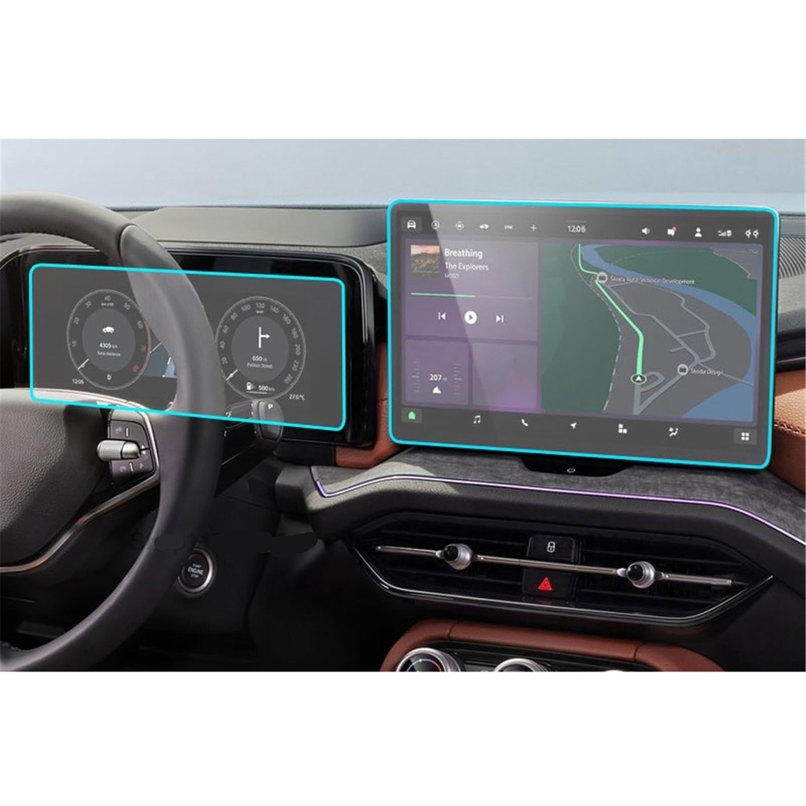 PSRRGZTM Kompatibel Mit Skoda Für Kodiaq 2024, 13 Zoll, GPS-Navigation, 10 Zoll, Armaturenbrett, Instrument, Virtueller Cockpit-Bildschirm, Folienfolie, TPU-Bildschirmschutz Bildschirmschutz PSRRGZTM Kompatibel Mit Skoda Für Kodiaq 2024, 13 Zoll, GPS-Navigation, 10 Zoll, Armaturenbrett, Instrument, Virtueller Cockpit-Bildschirm, Folienfolie, TPU-Bildschirmschutz Bildschirmschutz von PSRRGZTM