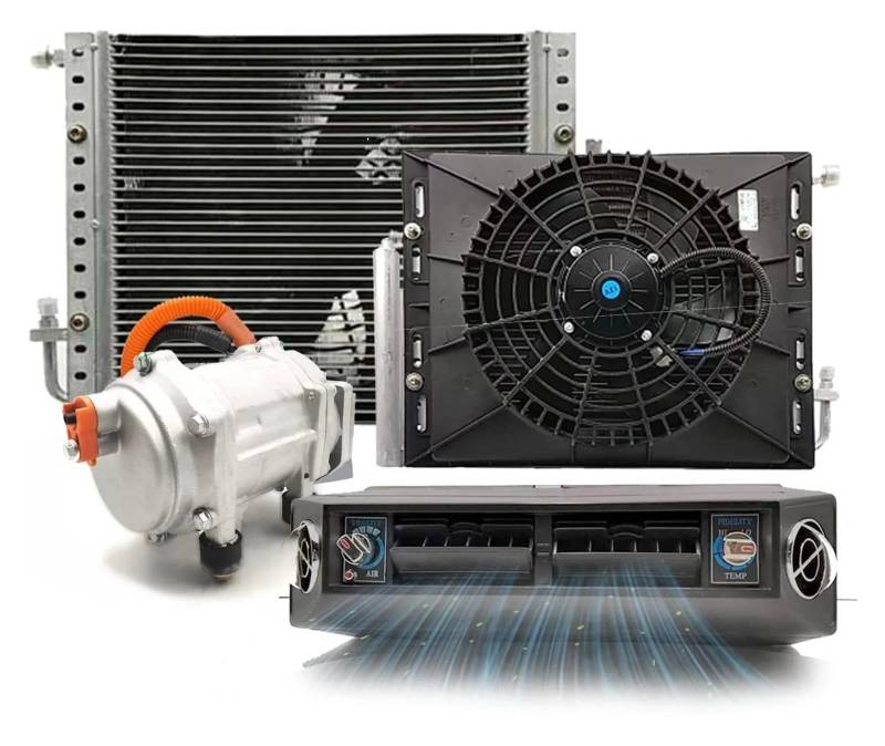 Auto Elektrische Klimaanlage 12v Heizen und Kühlen Automobil LKW Camper Van Kompressor Unterdash Klimaanlage 24v(Cool 24V) von PSUYFF