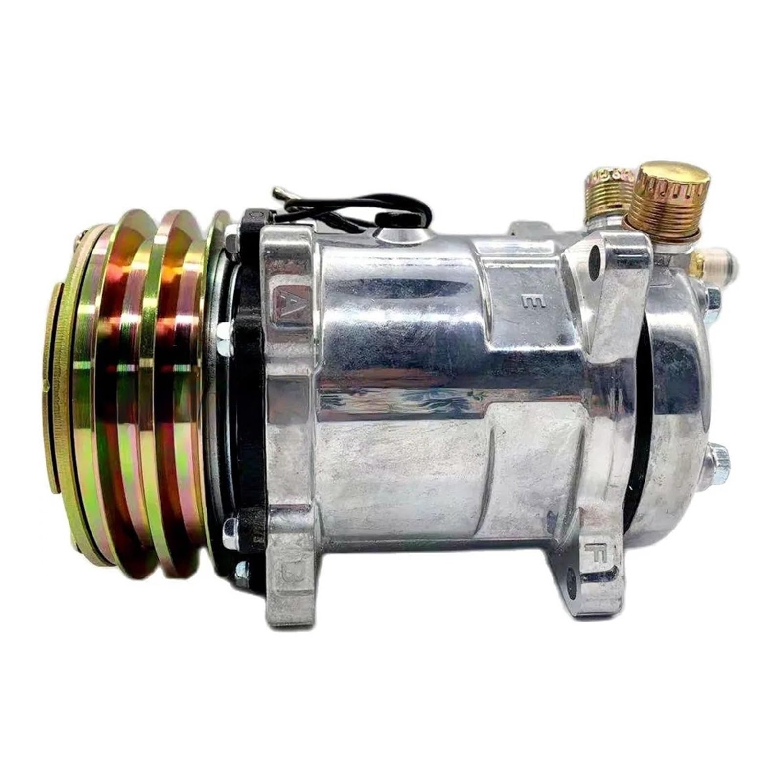 SD508 AC Kompressor 5h14 Traktor Bagger Heavy Duty Truck 12V / 24V 2 Nut V Blet Pulley(R12 12V) von PSUYFF