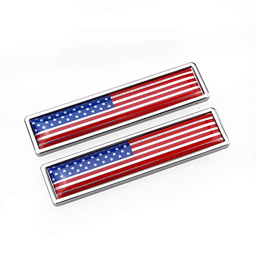 PTDecals 58mm*14mm Größe Kleines Rechteck Metall Auto Aufkleber 3D Amerika Flagge Emblem National Signs USA US Farbige Flagge Abzeichen Grafik Aufkleber für Rennwagen Kits Hood Trunk Röcke Seiten von PTDecals