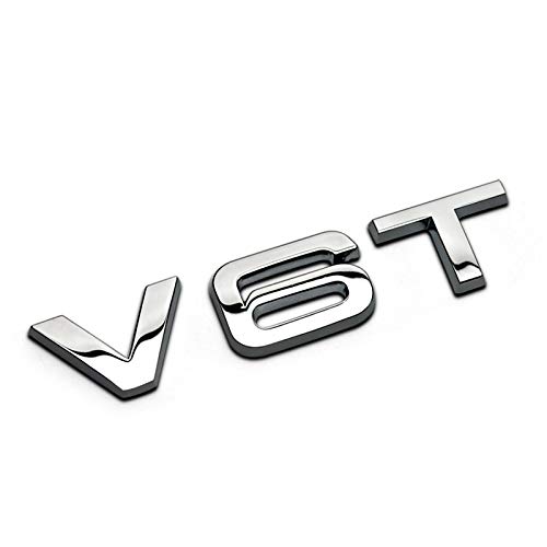 PT-Decors Etiquetas engomadas de la Insignia del emblema del símbolo de V6T del Metal del cromo para los guardabarros laterales del coche Auto Ventana Parachoques de arranque Tronco Exterior Etiqueta von PT-Decors