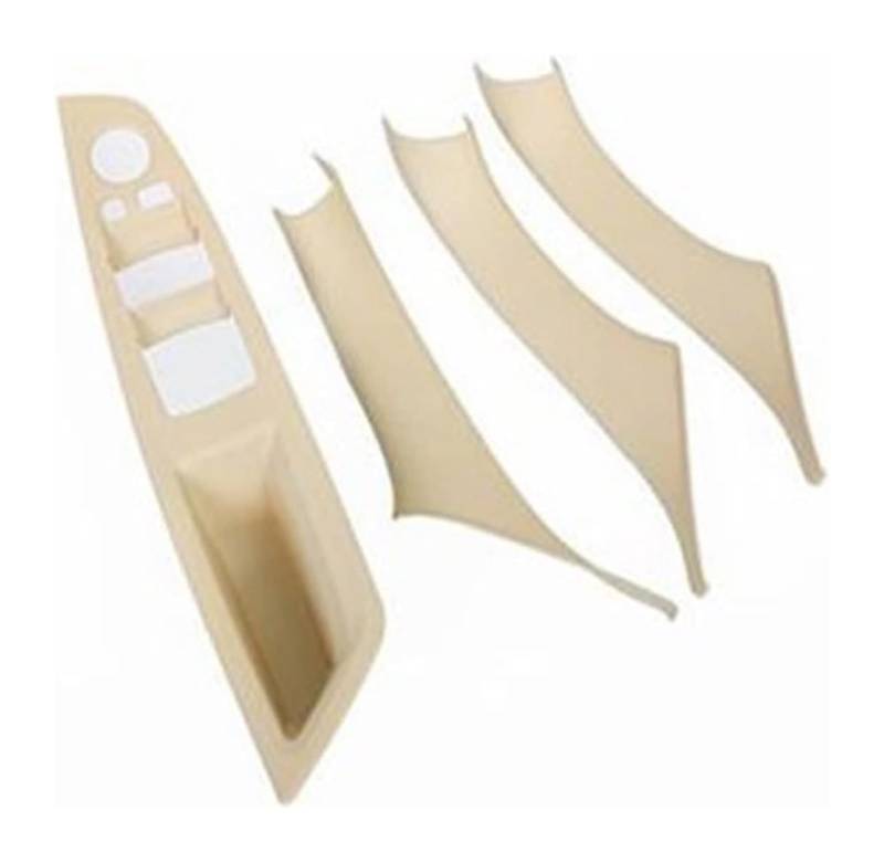 Auto Fensterheberschalter Für 5er F10 F18 Auto-Innentürgriff Autofensterglas-Hebeknöpfe Innentürverkleidung Schutzabdeckung Aufkleber(Beige White) von PTGZGFNPAM