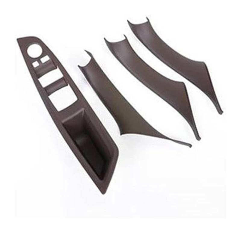 Auto Fensterheberschalter Für 5er F10 F18 Auto-Innentürgriff Autofensterglas-Hebeknöpfe Innentürverkleidung Schutzabdeckung Aufkleber(Dark Brown) von PTGZGFNPAM