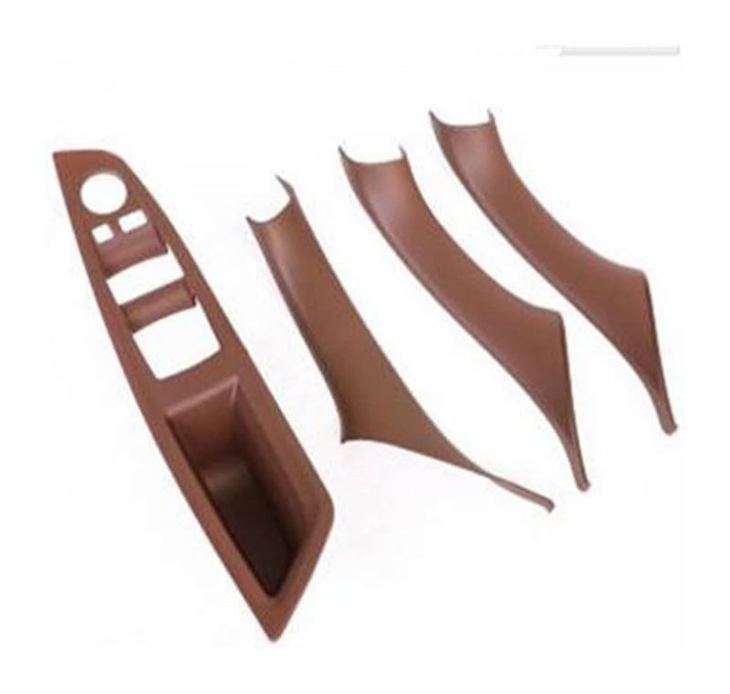 Auto Fensterheberschalter Für 5er F10 F18 Auto-Innentürgriff Autofensterglas-Hebeknöpfe Innentürverkleidung Schutzabdeckung Aufkleber(Red Brown) von PTGZGFNPAM