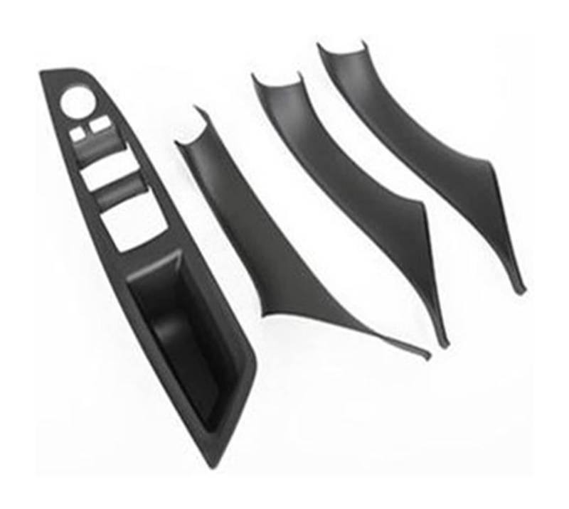 Auto Fensterheberschalter Für 5er F10 F18 Auto-Innentürgriff Autofensterglas-Hebeknöpfe Innentürverkleidung Schutzabdeckung Aufkleber(Schwarz) von PTGZGFNPAM